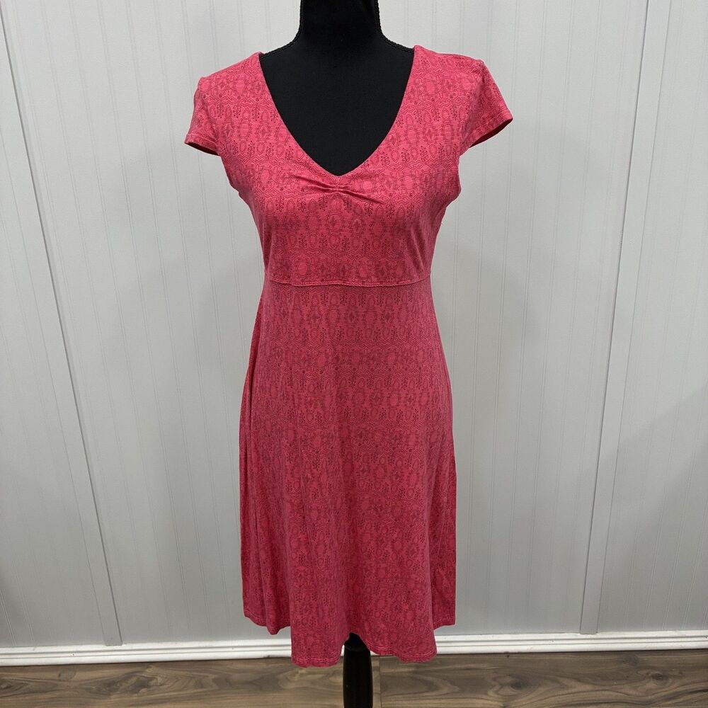 Toad & Co. Women's Small Pink Organic Cotton Blend A-Line Dress Natural Comfort